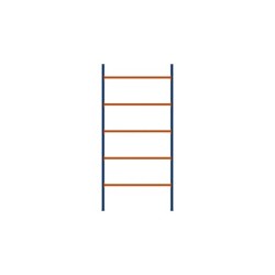 Palletstelling Large Aanbouw 6000 x 2700 x 1100  - 5 liggerparen