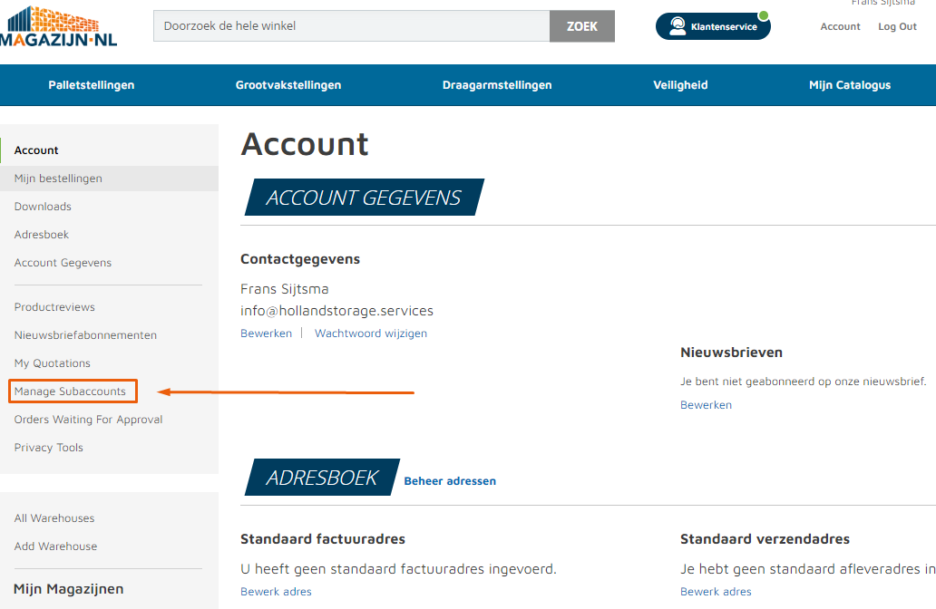 Manage Subaccounts